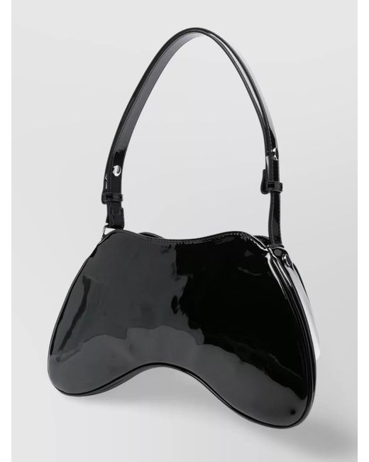 DIESEL Black Play Large Patent Shoulder Bag
