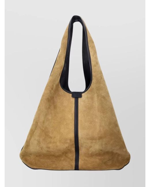 Soeur Natural Soft Suede Tote Bag With Contrast Trim