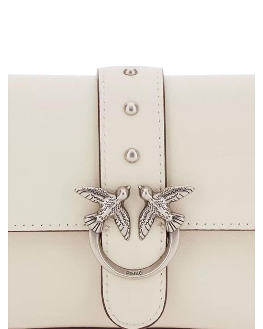 Pinko Natural Love Bag Baby Leather Shoulder Bag