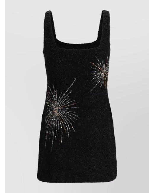 Staud Black Beaded Sleeveless Dress Elasticated Waist