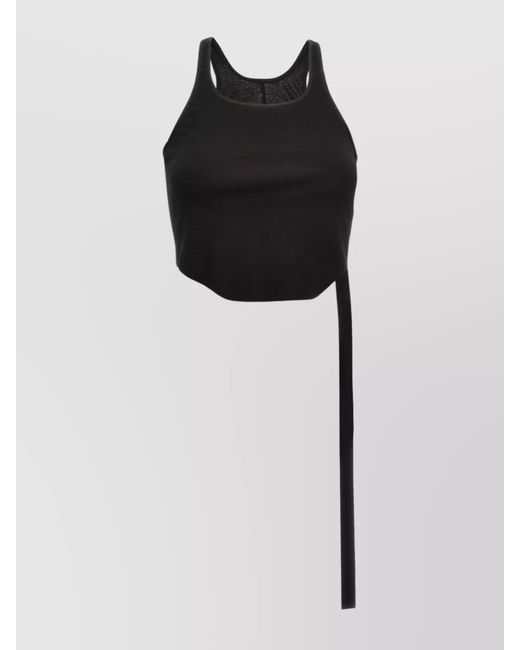 Rick Owens Black Cropped Tank Top