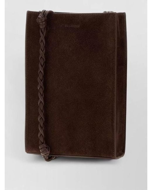 Jil Sander Brown Tangle Small Suede Square Shoulder Bag for men