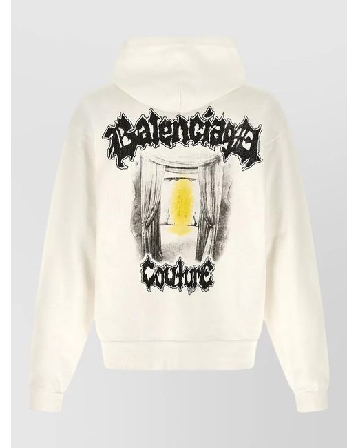 Balenciaga Natural Couture Salon Hoodie Hood Kangaroo Pockets for men