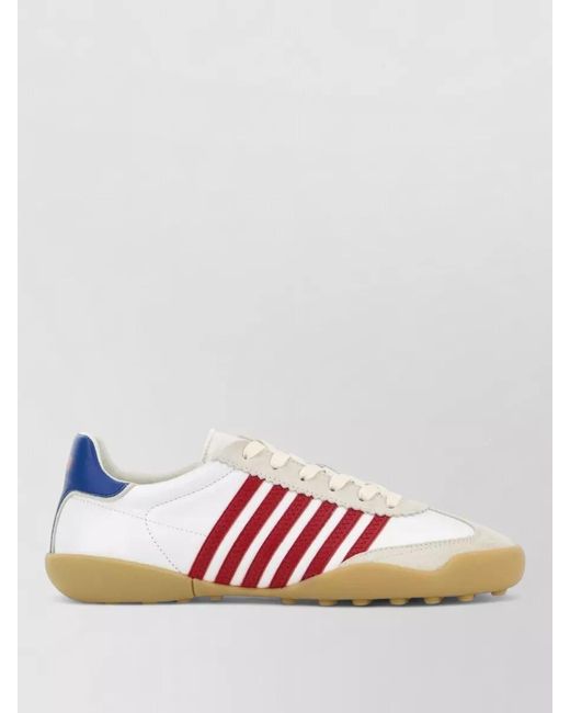DSquared² Pink Stripes Soccer Sneakers for men