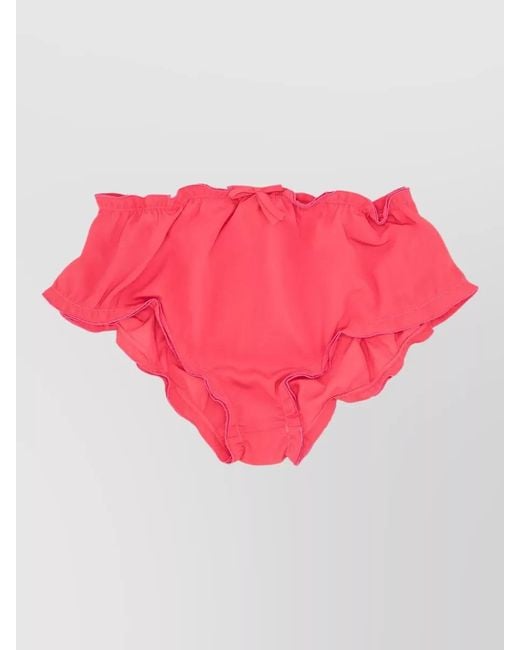 Vivetta Pink Briefs Bow Detail Elastic Waist Ruffle