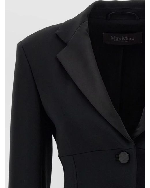 Max Mara Black Oreste Blazer Front Pockets Long Sleeves