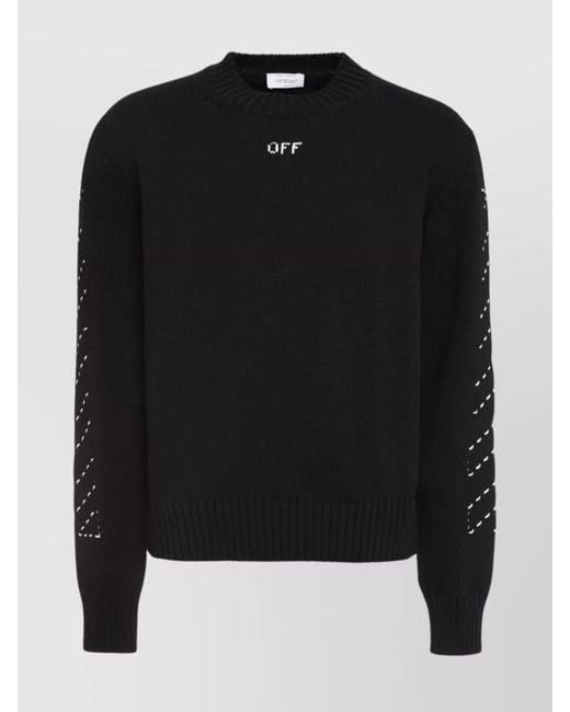 Off-White c/o Virgil Abloh Black Ribbed Crew-Neck Sweater for men