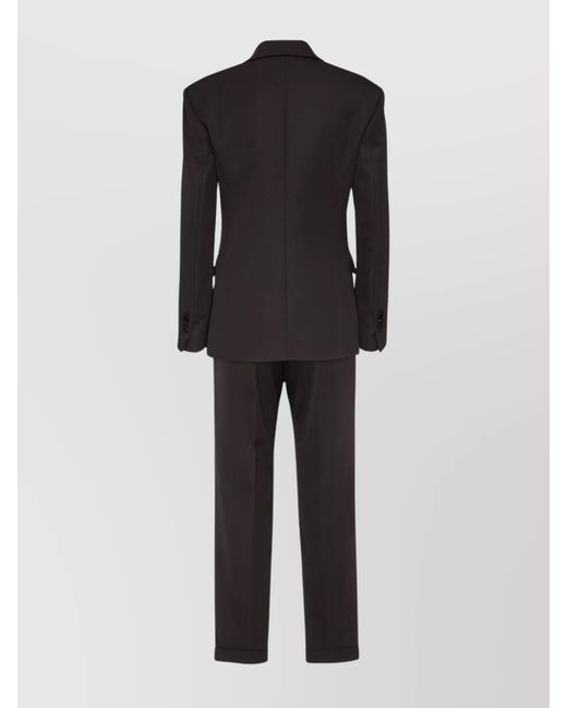 DSquared² Black Double-Breasted High-Rise Straight-Leg Suit