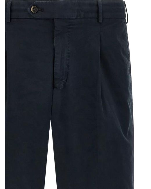 PT Torino Blue Cotton Stretch Bermuda Shorts Belt Loops for men