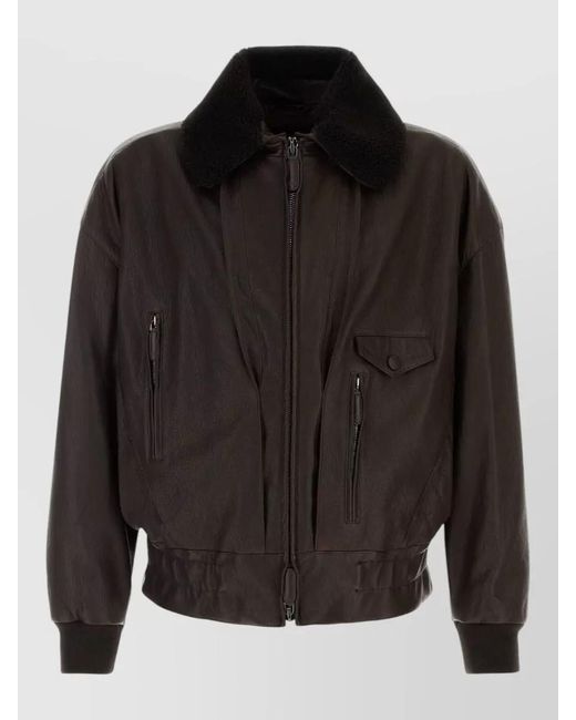 Giorgio Armani Black Lamb Leather Jacket for men