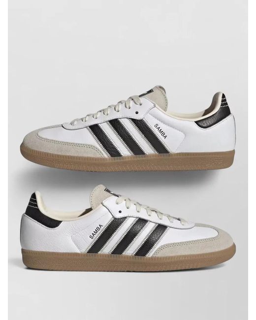 Adidas Gray Samba Og Leather Suede Retro Sneakers for men