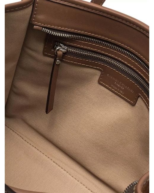 Gianni Chiarini Brown Marcella Shoulder Bag Suede Top Handles Strap