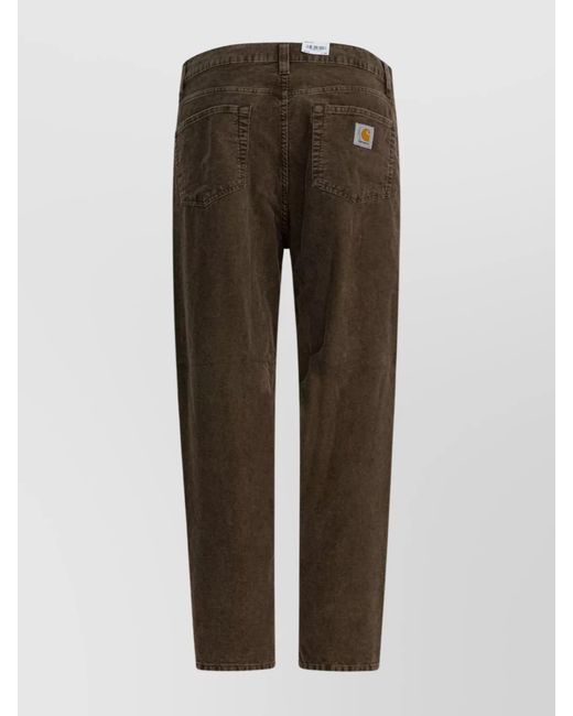 Carhartt Brown Velvet Straight-Leg Trousers for men