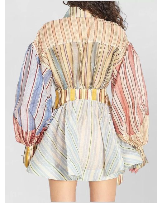Zimmermann Multicolor Rebellion Striped Mini Dress