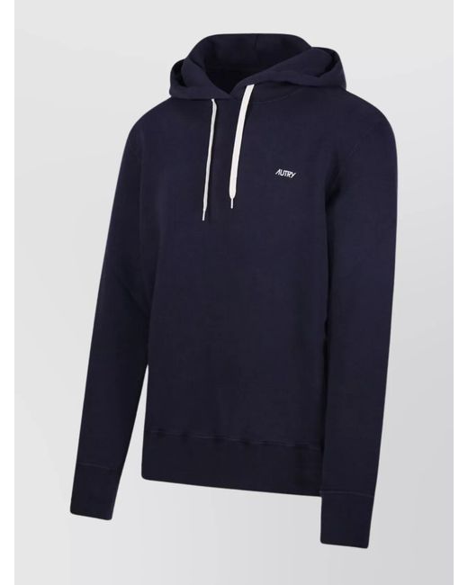 Autry Blue Cotton Hoodie for men