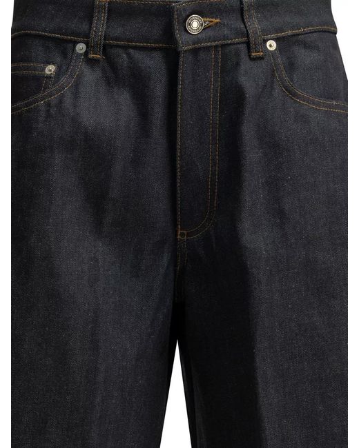 Givenchy Blue Wide Leg Jeans Contrast Cuffs Belt Loops