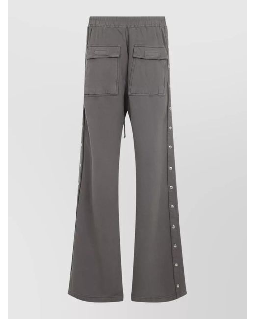 Rick Owens Gray Wide Leg Utility Cotton Jersey Pants for men
