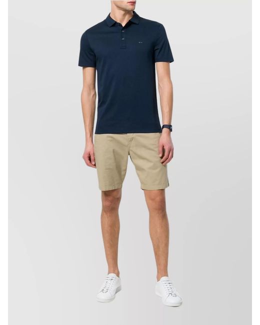 Michael Kors Blue Cotton Relaxed-Fit Short-Sleeve Polo Shirt for men