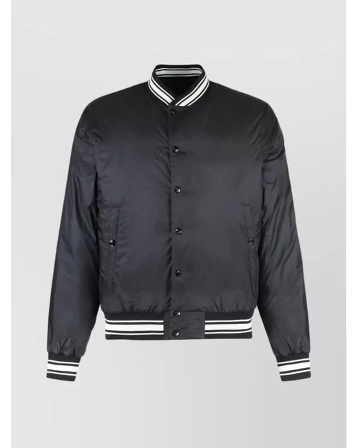 Moncler Blue Down Reversible Ribbed Bomber Jacket for men