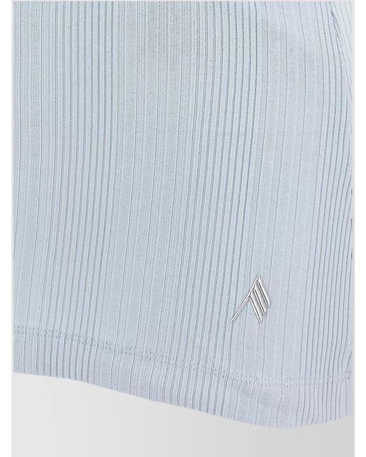 The Attico White Cotton Ribbed Layered Sleeveless Tank Top
