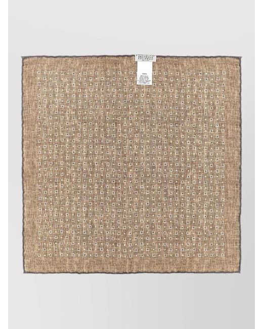 Brunello Cucinelli Gray Silk Clutch Bag Micro Pattern Scarf for men
