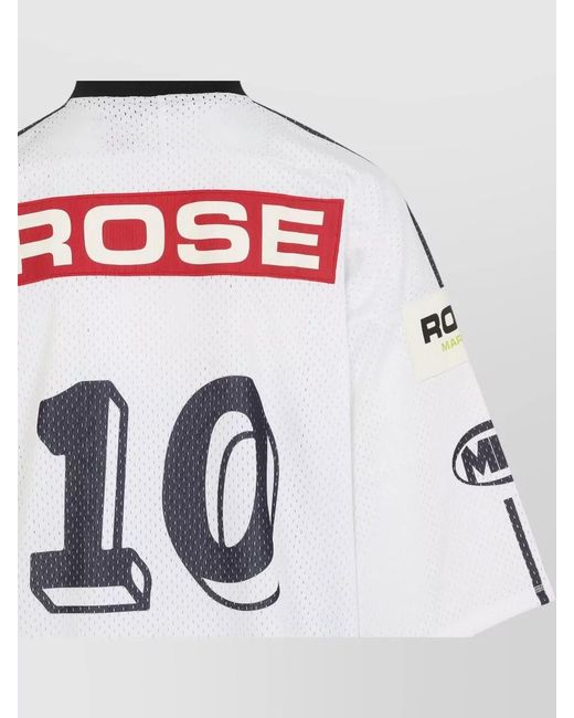 Martine Rose Blue Hockey V Neck Mesh Graphic Shirt for men
