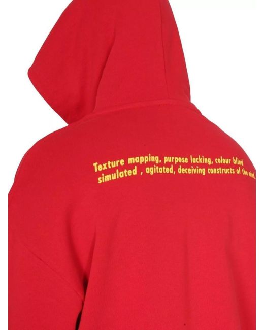 Raf Simons Red Cotton Logo Hoodie for men