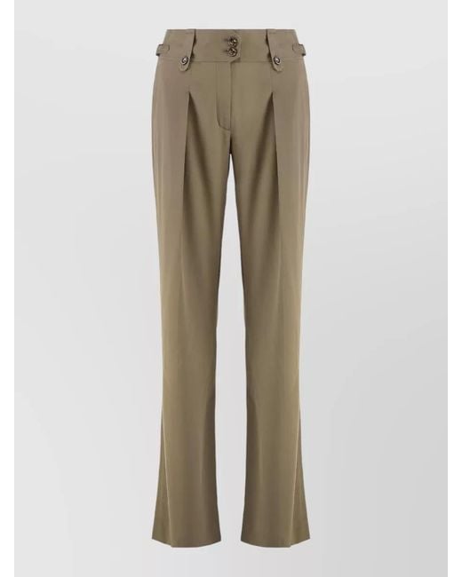 Tom Ford Natural Silk Tailored Trousers Front Pleats Back Pockets