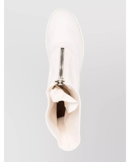 Guidi Natural Leather Front Zip Boots