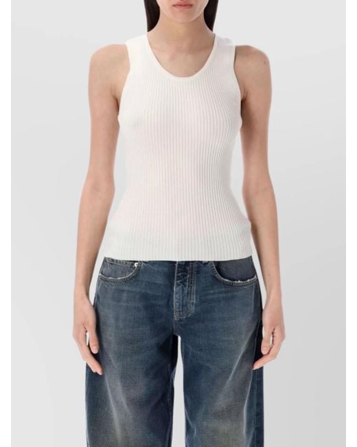 Balenciaga Blue Stretch Wool Tank Top
