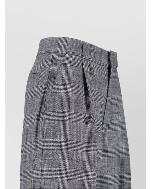 Sa Su Phi Gray Wool Silk Wide-Leg Trousers