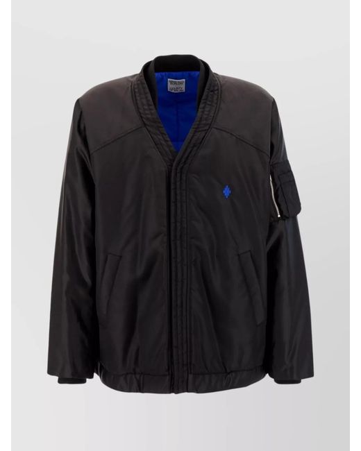 Marcelo Burlon Blue Nylon Padded Bomber Jacket for men