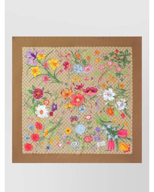 Gucci White Floral Square Hair Accessory Versatile Design