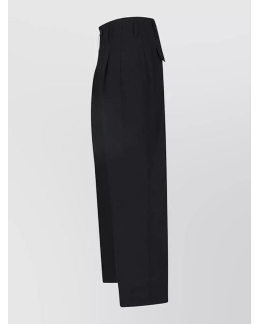AMI Black Tailored Straight Pants Side And Back Pockets