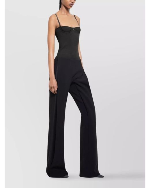 Courreges Blue Mid-Rise Straight-Leg Long Trousers