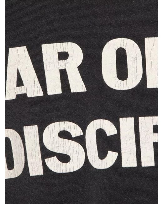 Fear Of God Black Graphic Print Crew Neck Short Sleeve T-Shirt for men