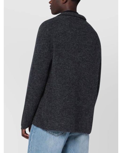 Roberto Collina Blue Long Sleeve Cardigan Notched Lapels for men