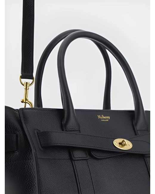 Mulberry Blue Bayswater Small Leather Tote Bag