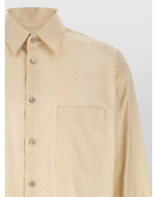 Lemaire Natural Long Sleeve Shirt Single Chest Pocket for men