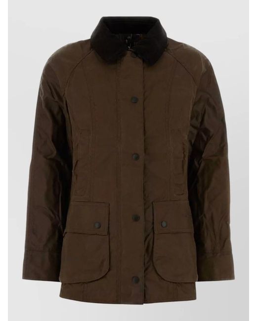 Barbour Brown Cotton Beadnell Jacket Collared Long Sleeves