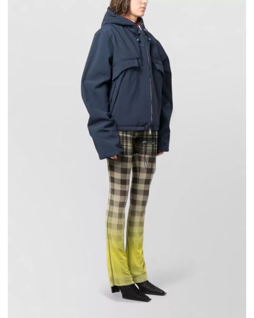 OTTOLINGER Blue Hooded Jacket Drawstring Hem Flap Pockets