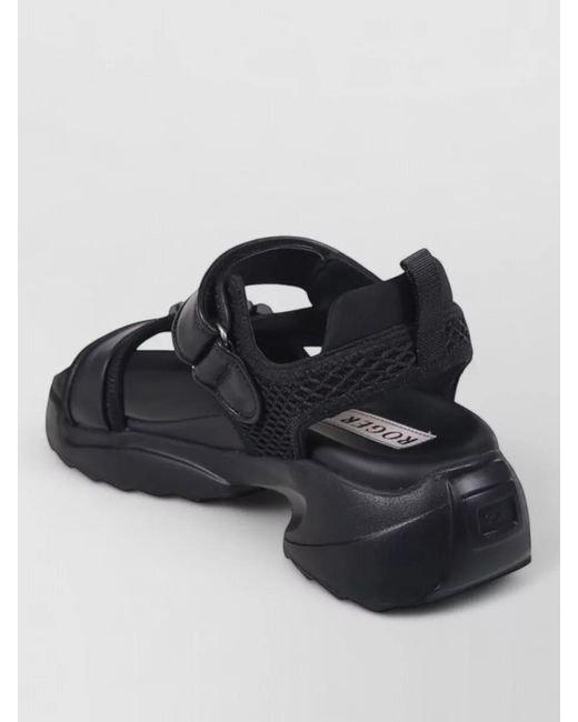 Roger Vivier Black Strass Sandal Chunky Sole Open Toe