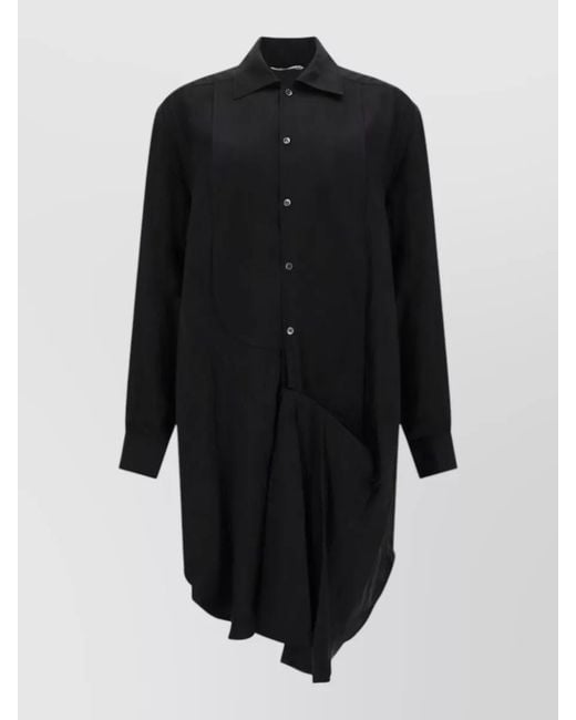 J.W. Anderson Black Tuxedo Midi Dress Long Sleeves Asymmetric Hem