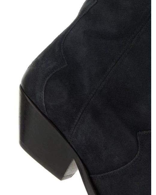 Isabel Marant Black Suede Leather Paneled Boots