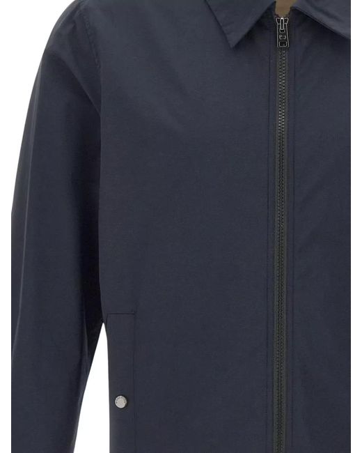Woolrich Blue City Timber Jacket Collared Buttoned Cuffs Pockets for men