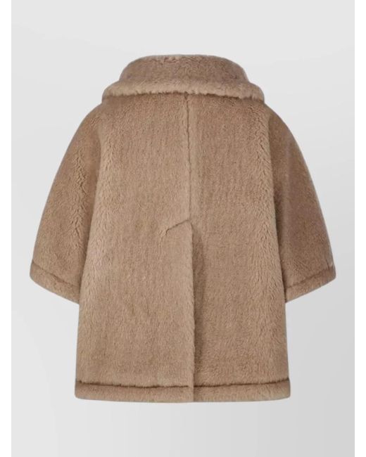 Max Mara Natural Faux Fur Coat Alpaca Cashmere Silk