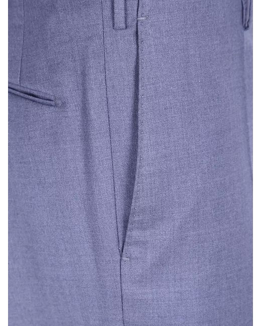 Incotex Blue Regular Chino Trousers Belt Loops Back Pockets for men