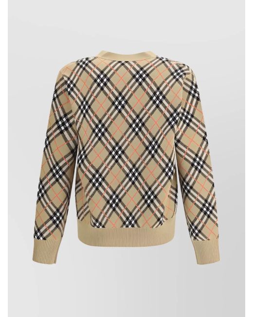 Burberry White Ribbed Wool Blend Cardigan for men