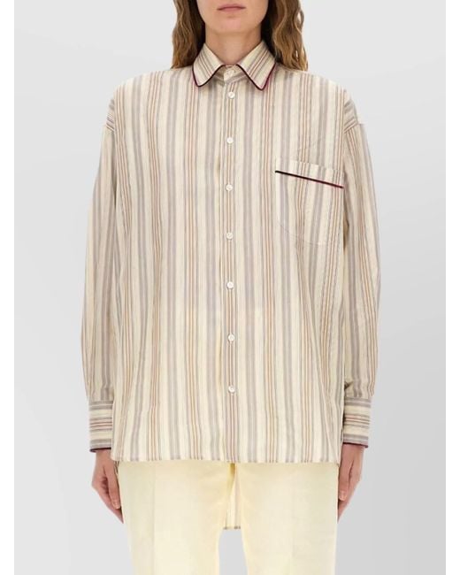 Etro Natural Striped Cotton Shirt