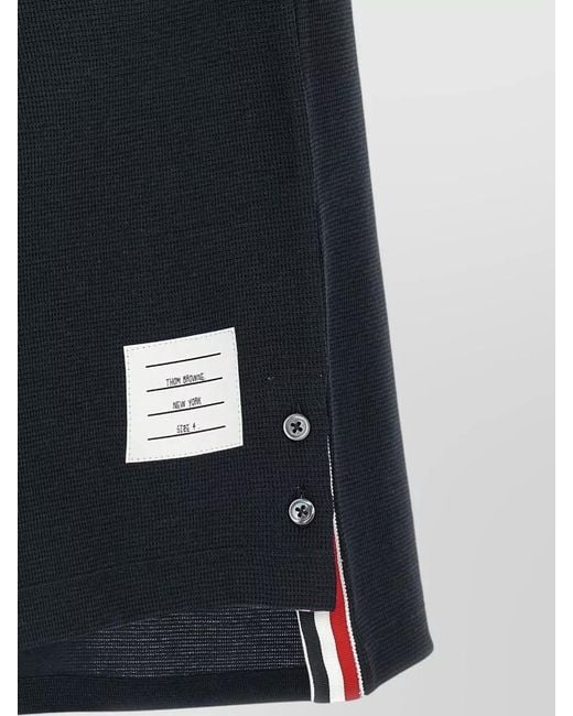 Thom Browne Black Short-Sleeve Polo Shirt for men
